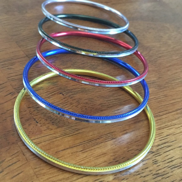 Colored Bangle Set - Picture 2 of 4